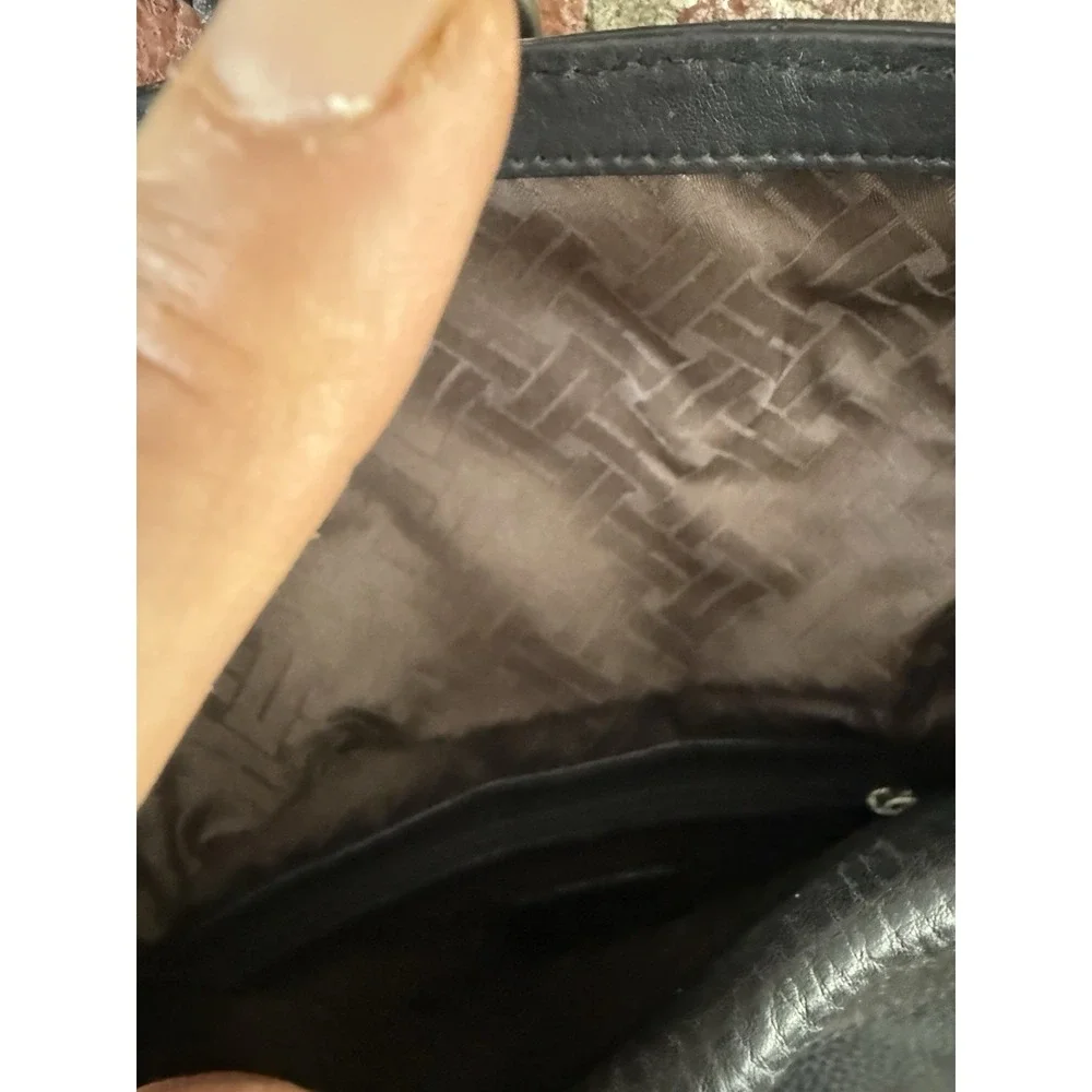 Black Leather Cole Haan Crossbody‎ w/Adj. Strap,
